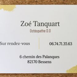 Prendre rendez-vous en ligne avec Zoé TANQUART - Ostéopathe